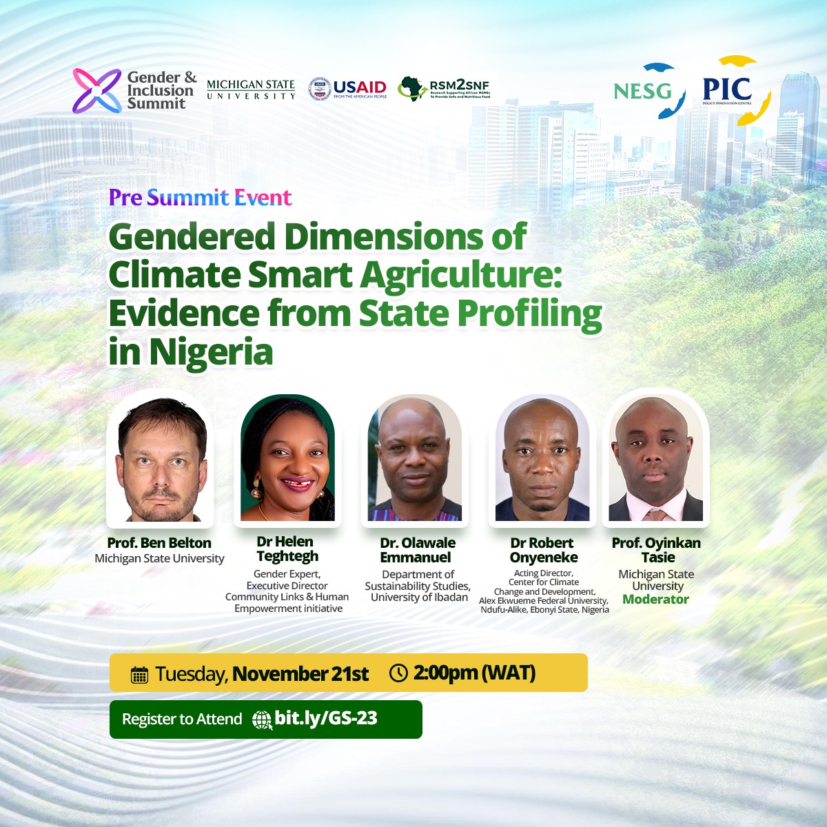 Event | Gendered Dimensions of Climate Smart Agriculture: Evidence from State Profiling in Nigeria